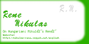 rene mikulas business card